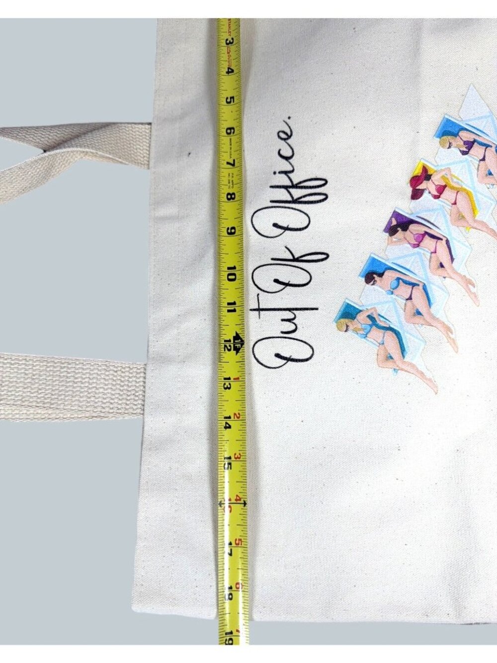 Large Heavy Duty Canvas Tote Bag Out Of Office Travel Advisors Agents Vacation - Picture 8 of 13